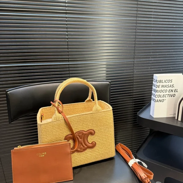 CELINE0165-01 Celine Cabas Woven Crossbody Bag