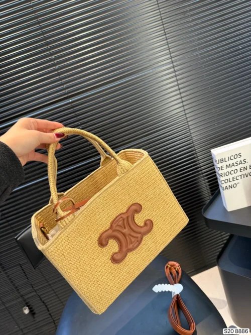 Celine Cabas Woven Crossbody Bag