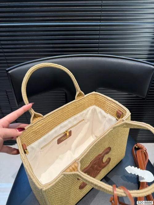 Celine Cabas Woven Crossbody Bag
