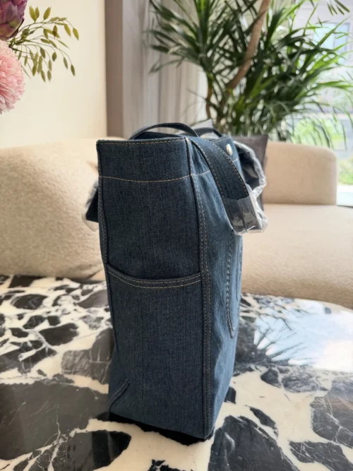 Celine Embroidered Denim Backpack