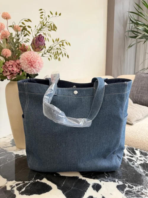 Celine Embroidered Denim Backpack