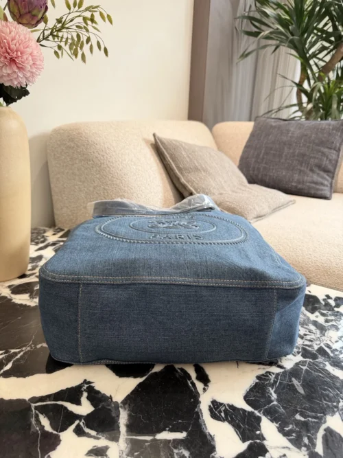 Celine Embroidered Denim Backpack