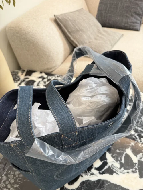 Celine Embroidered Denim Backpack