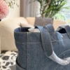 Celine Embroidered Denim Backpack