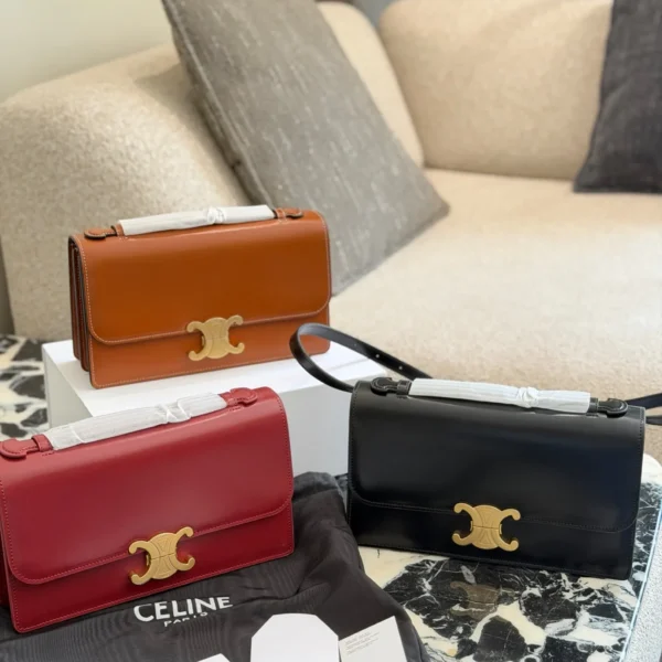 Celine Triomphe Gold Calfskin Handbag