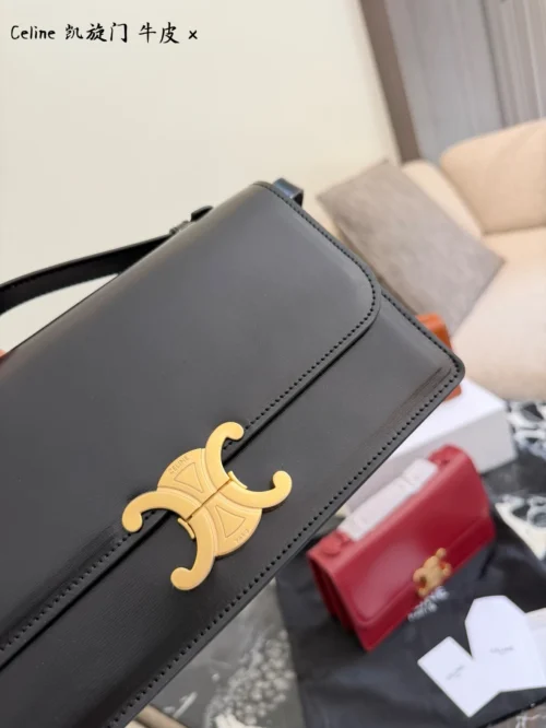 Celine Triomphe Gold Calfskin Handbag