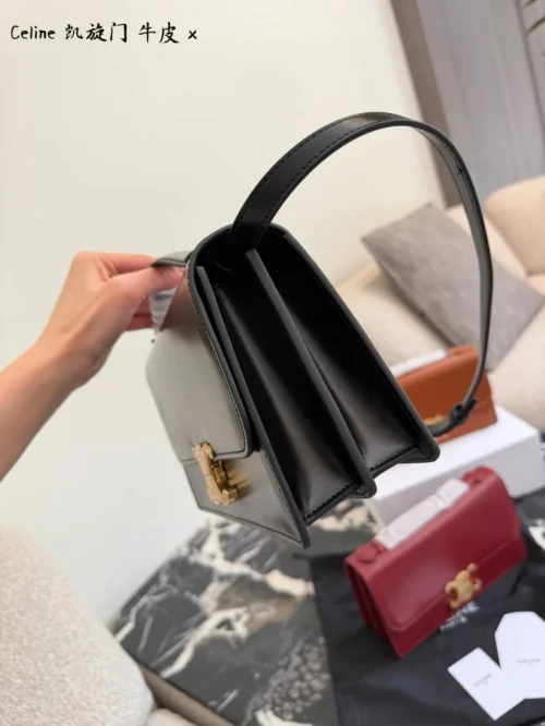 Celine Triomphe Gold Calfskin Handbag