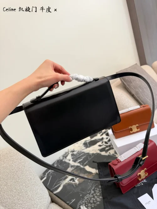 Celine Triomphe Gold Calfskin Handbag