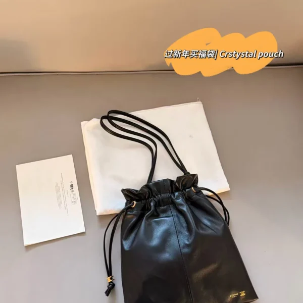 CELINE0194-01 Celine Black Lambskin Bag Style 0194