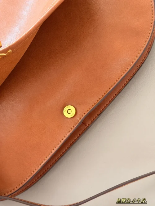 Celine Triomphe Black Calfskin Messenger Bag
