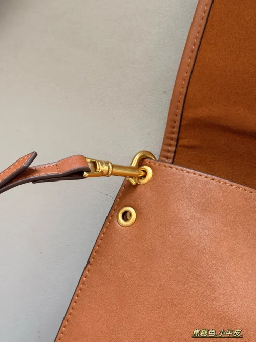 Celine Triomphe Black Calfskin Messenger Bag