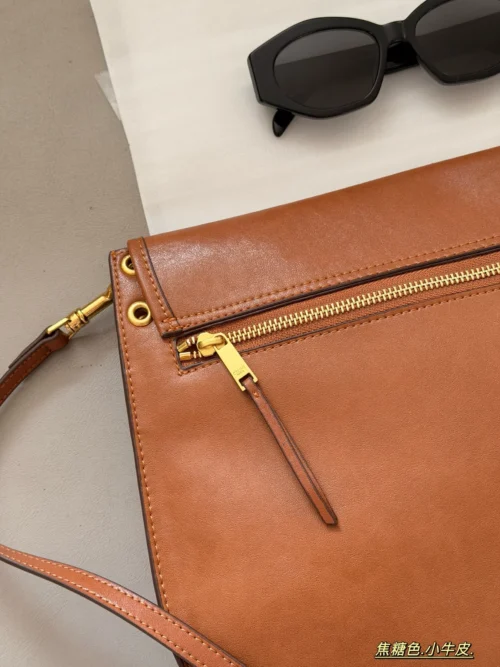 Celine Triomphe Black Calfskin Messenger Bag