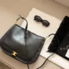 Celine Triomphe Black Calfskin Messenger Bag Style 0197