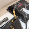 Celine Triomphe Black Calfskin Messenger Bag Style 0197