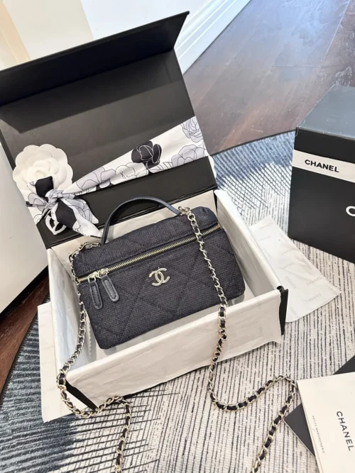 Chanel Brown Leather Top Handle Bag