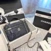 Chanel Brown Leather Top Handle Bag