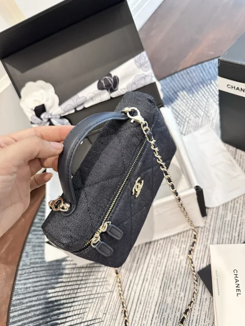 Chanel Brown Leather Top Handle Bag