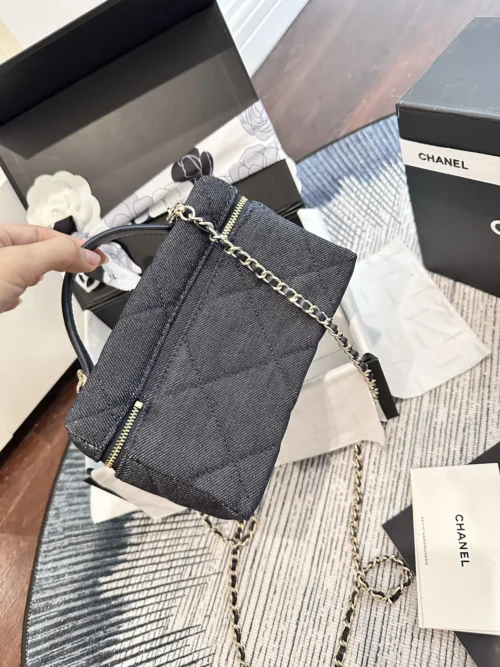 Chanel Brown Leather Top Handle Bag