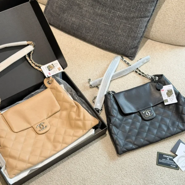 Chanel Gabrielle Large Black Quilted Leather Hobo Bag