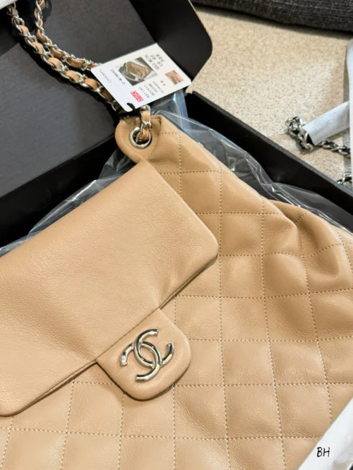 Chanel Gabrielle Large Black Quilted Leather Hobo Bag