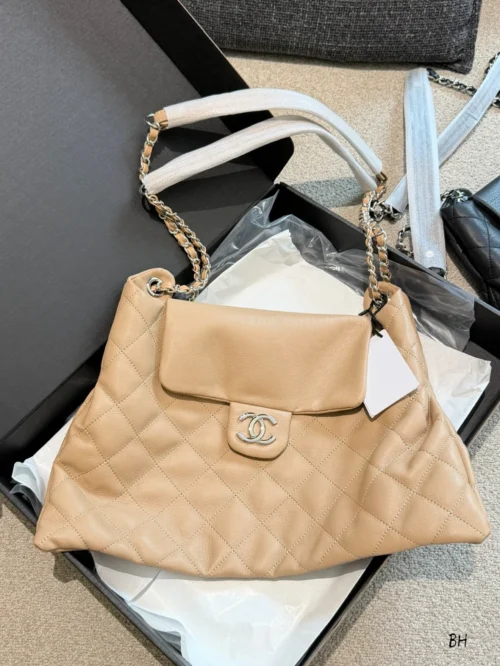 Chanel Gabrielle Large Black Quilted Leather Hobo Bag