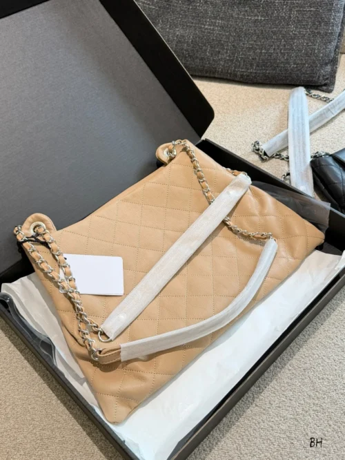 Chanel Gabrielle Large Black Quilted Leather Hobo Bag