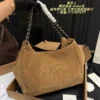 Chanel Silver Chain Suede Bucket Bag Style 0033