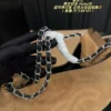 Chanel Silver Chain Suede Bucket Bag Style 0033