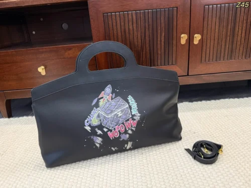 Chanel Black Leather Top Handle Bag