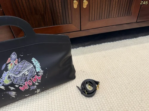 Chanel Black Leather Top Handle Bag