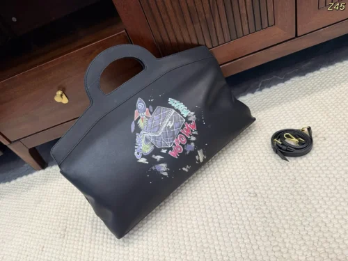 Chanel Black Leather Top Handle Bag