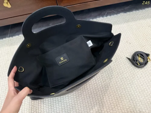 Chanel Black Leather Top Handle Bag
