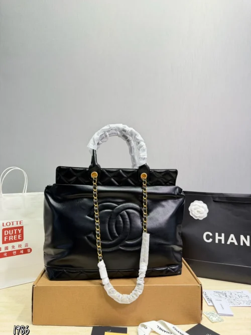 Chanel Classic Flap Black Quilted Leather Tote Bag