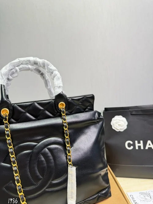 Chanel Classic Flap Black Quilted Leather Tote Bag