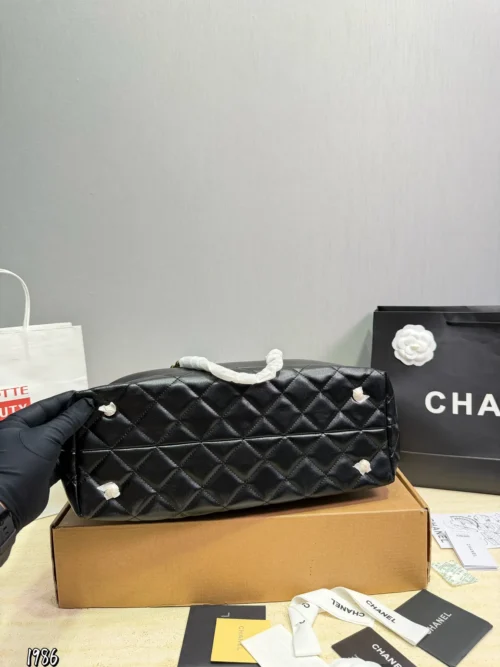 Chanel Classic Flap Black Quilted Leather Tote Bag