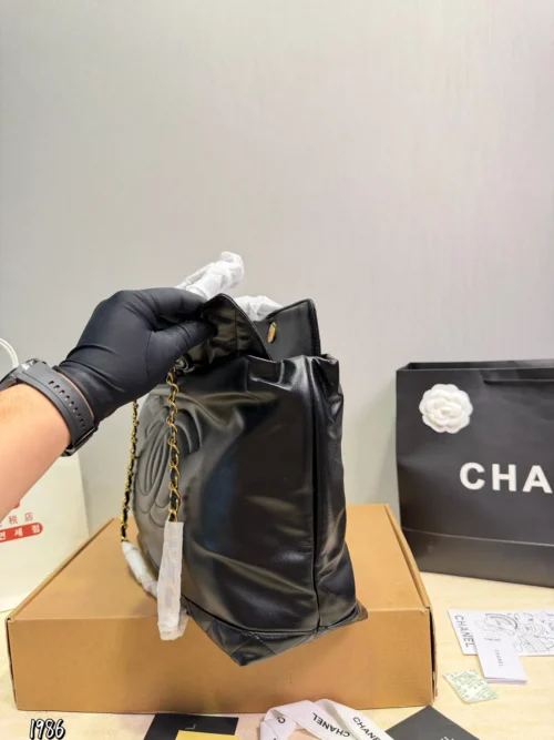 Chanel Classic Flap Black Quilted Leather Tote Bag