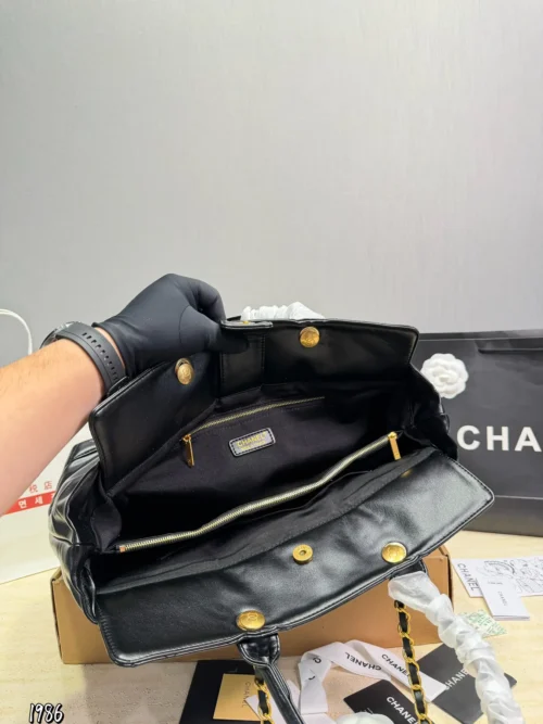 Chanel Classic Flap Black Quilted Leather Tote Bag