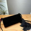 Chanel Classic Flap Quilted Velvet Clutch Bag