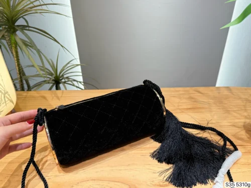 Chanel Classic Flap Quilted Velvet Clutch Bag