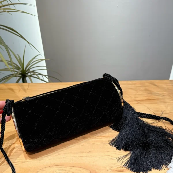 CHANEL0057-01 Chanel Classic Flap Quilted Velvet Clutch Bag