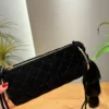 Chanel Classic Flap Quilted Velvet Clutch Bag