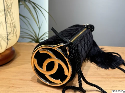 Chanel Classic Flap Quilted Velvet Clutch Bag