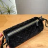 Chanel Classic Flap Quilted Velvet Clutch Bag