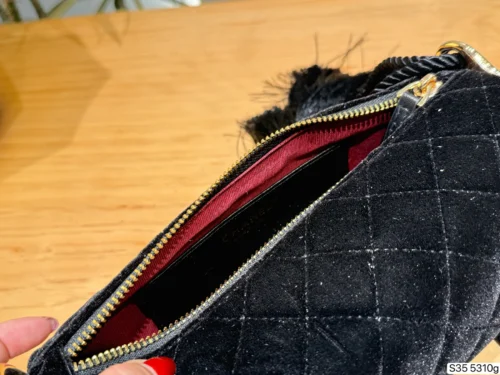 Chanel Classic Flap Quilted Velvet Clutch Bag