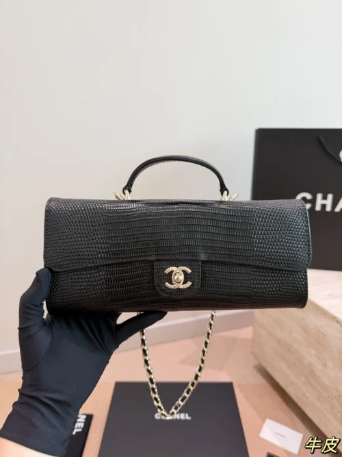Chanel Gold Chain Clutch Bag