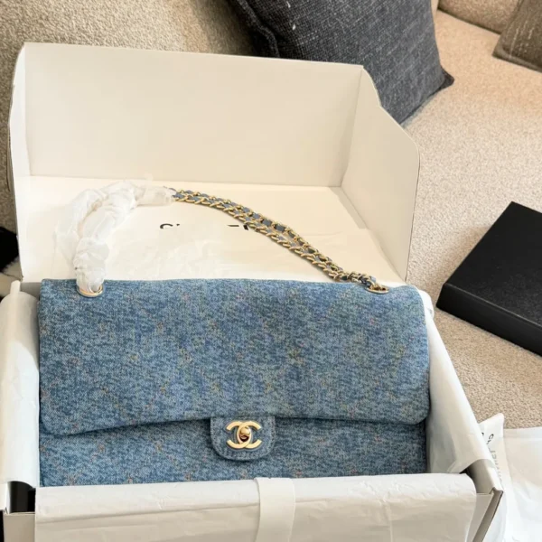 Chanel Classic Flap Blue Quilted Denim Bag
