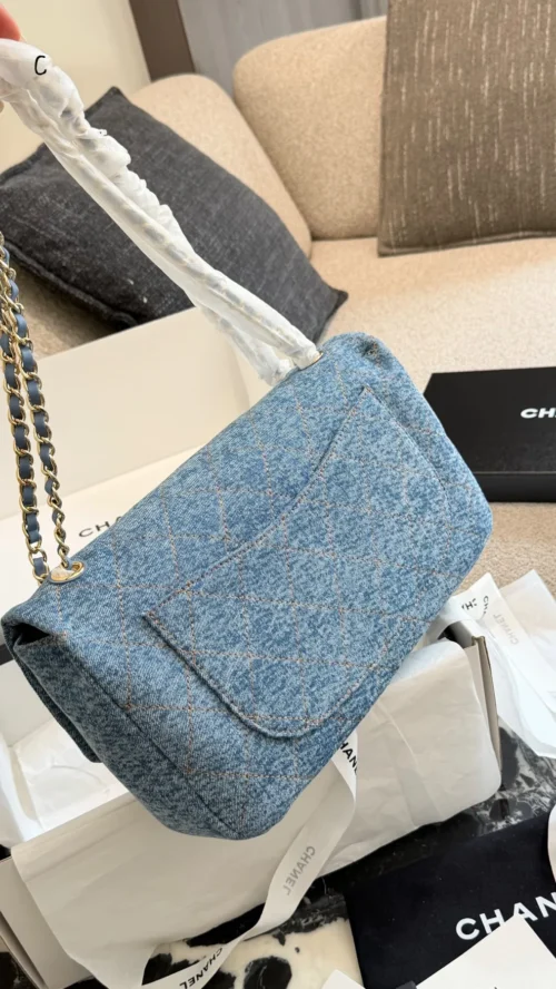 Chanel Classic Flap Blue Quilted Denim Bag