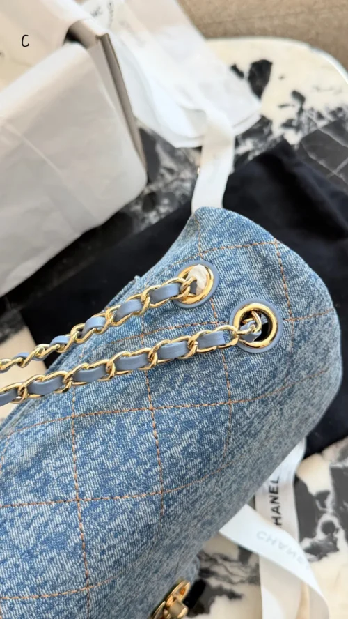 Chanel Classic Flap Blue Quilted Denim Bag