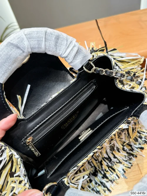 Chanel Kelly White Chain Handbag