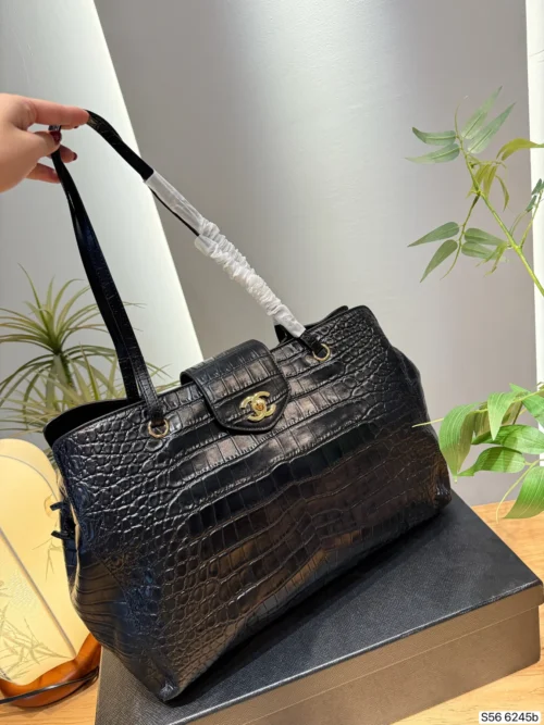 Chanel Green Drawstring Top Handle Bag